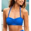 CUPSHE Women’s Bikini Top Sweetheart Neck Halter Back Self Tie Bathing Suit(Royal Blue)