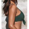 CUPSHE Womens Bikini Top Swimsuit Bandeau Top Back Tie with Removable Shoulder Straps(Dark Green)