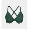 CUPSHE Womens Bikini Top Swimsuit Bandeau Top Back Tie with Removable Shoulder Straps(Dark Green)