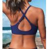 CUPSHE Womens Bikini Top Swimsuit Bandeau Top Back Tie with Removable Shoulder Straps(Indigo Blue)