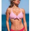 CUPSHE Womens Bikini Top Swimsuit Bandeau Top Back Tie with Removable Shoulder Straps(Rose Pink)