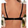 CUPSHE Women’s Bikini Top Swimsuit Only V Neck Textured Bathing Suit Back Hook Adjustable Straps Beading(Black)