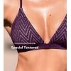 CUPSHE Women’s Bikini Top V Neck Triangle Top Crisscross Back Self Tie Spaghetti Straps(Dark Purple/Striped)