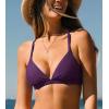 CUPSHE Women’s Bikini Top V Neck Triangle Top Crisscross Back Self Tie Spaghetti Straps(Grape Purple)