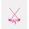 CUPSHE Women’s Bikini Top V Neck Triangle Top Crisscross Back Self Tie Spaghetti Straps(Hot Pink)