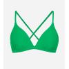 CUPSHE Women’s Bikini Top V Neck Triangle Top Crisscross Back Self Tie Spaghetti Straps(Lime Green)