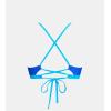 CUPSHE Women’s Bikini Top V Neck Triangle Top Crisscross Back Self Tie Spaghetti Straps(Royal Blue/Sky Blue)