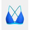 CUPSHE Women’s Bikini Top V Neck Triangle Top Crisscross Back Self Tie Spaghetti Straps(Royal Blue/Sky Blue)