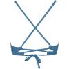 CUPSHE Women’s Bikini Top V Neck Triangle Top Crisscross Back Self Tie Spaghetti Straps(Steel Blue)