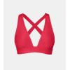 CUPSHE Women’s Bikini Top V Neck Triangle Top Wide Straps Cross Back Lace up(Red)
