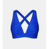 CUPSHE Women’s Bikini Top V Neck Triangle Top Wide Straps Cross Back Lace up(Royal Blue)