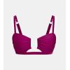 CUPSHE Women’s Bikini Top V Neck U Wire Color Block Cutout Bathing Suit(Magenta Purple/White)