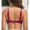 CUPSHE Women’s Bikini Top V Neck U Wire Color Block Cutout Bathing Suit(Magenta Purple/White)
