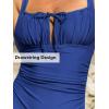 CUPSHE Women’s One Piece Swimsuit Bathing Suit Square Neck Back Cut Out Drawstring Self Tie Back Hook(Navy Blue)
