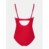 CUPSHE Women’s One Piece Swimsuit Bathing Suit Square Neck Back Cut Out Drawstring Self Tie Back Hook(True Red)