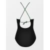 CUPSHE Women’s One Piece Swimsuit High Neck Tummy Control Swimwear Bathing Suit(Black / Green)