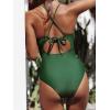 CUPSHE Women’s One Piece Swimsuit High Neck Tummy Control Swimwear Bathing Suit(Green)