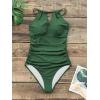 CUPSHE Women’s One Piece Swimsuit High Neck Tummy Control Swimwear Bathing Suit(Green)