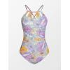 CUPSHE Women’s One Piece Swimsuit High Neck Tummy Control Swimwear Bathing Suit(Lavender)