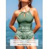 CUPSHE Women’s One Piece Swimsuit High Neck Tummy Control Swimwear Bathing Suit(Olive Green/Floral)
