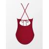 CUPSHE Women’s One Piece Swimsuit High Neck Tummy Control Swimwear Bathing Suit(Wine Red)