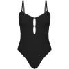 CUPSHE Women’s One Piece Swimsuit Scoop Neck Adjustable Straps Cutout Back Self Tie Bathing Suit(Black)