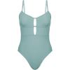 CUPSHE Women’s One Piece Swimsuit Scoop Neck Adjustable Straps Cutout Back Self Tie Bathing Suit(Light Green)