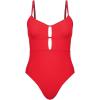 CUPSHE Women’s One Piece Swimsuit Scoop Neck Adjustable Straps Cutout Back Self Tie Bathing Suit(Solid Red)