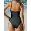 CUPSHE Women’s One Piece Swimsuit Tummy Control Square Neck Bathing Suit Ruched Adjustable Straps(Grey)