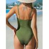CUPSHE Women’s One Piece Swimsuit Tummy Control Square Neck Bathing Suit Ruched Adjustable Straps(Olive Green)