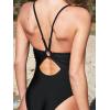 CUPSHE Women’s One Piece Swimsuits Bathing Suits Cutout V Neck Tummy Control Adjustable Straps O Ring(Black)