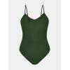 CUPSHE Women’s One Piece Swimsuits Bathing Suits Cutout V Neck Tummy Control Adjustable Straps O Ring(Dark Green)