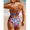 CUPSHE Women’s One Piece Swimsuits Bathing Suits Cutout V Neck Tummy Control Adjustable Straps O Ring(Pink Leopard)