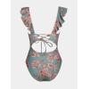 CUPSHE Women’s Ruffled One Piece Swimsuit V Neck Lace Up(Pine Green/Red Floral)