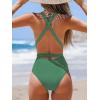 CUPSHE Women’s Stripe Bikini Bowknot Shirred Swimsuit(Basil Green)