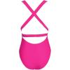 CUPSHE Women’s Stripe Bikini Bowknot Shirred Swimsuit(Neon Pink)