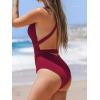CUPSHE Women’s Stripe Bikini Bowknot Shirred Swimsuit(Red)