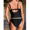 CUPSHE Women’s Tankini Sets Scoop Neck U Wire Two Piece Bathing Suits Cutout Tummy Control Back Hook Adjustable Straps(Beige/Black)