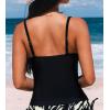 CUPSHE Women’s Tankini Top Scoop Neck Swimsuit Tummy Control Swimwear Top Only Ruched Bathing Suit Top(Black)