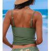 CUPSHE Women’s Tankini Top Scoop Neck Swimsuit Tummy Control Swimwear Top Only Ruched Bathing Suit Top(Eucalyptus Green)