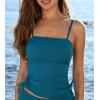 CUPSHE Women’s Tankini Top Swimsuit Tummy Control Swim Top Only Drawstring Bathing Suit Tank Top Textured(Teal Blue)