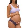 CUPSHE Women’s Maternity Bikini Sets Pregnancy Swimsuit Low Rise Scalloped Scoop Neck Adjustable Straps Back Hook(Light Lavender/Dark Plum)