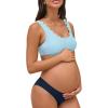 CUPSHE Women’s Maternity Bikini Sets Pregnancy Swimsuit Low Rise Scalloped Scoop Neck Adjustable Straps Back Hook(Sky Blue/Navy)