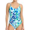 CUPSHE Women’s One Piece Swimsuits Bathing Suits Cutout V Neck Tummy Control Adjustable Straps O Ring(Blue Leopard)