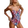 CUPSHE Women’s One Piece Swimsuits Bathing Suits Cutout V Neck Tummy Control Adjustable Straps O Ring(Pink Leopard)