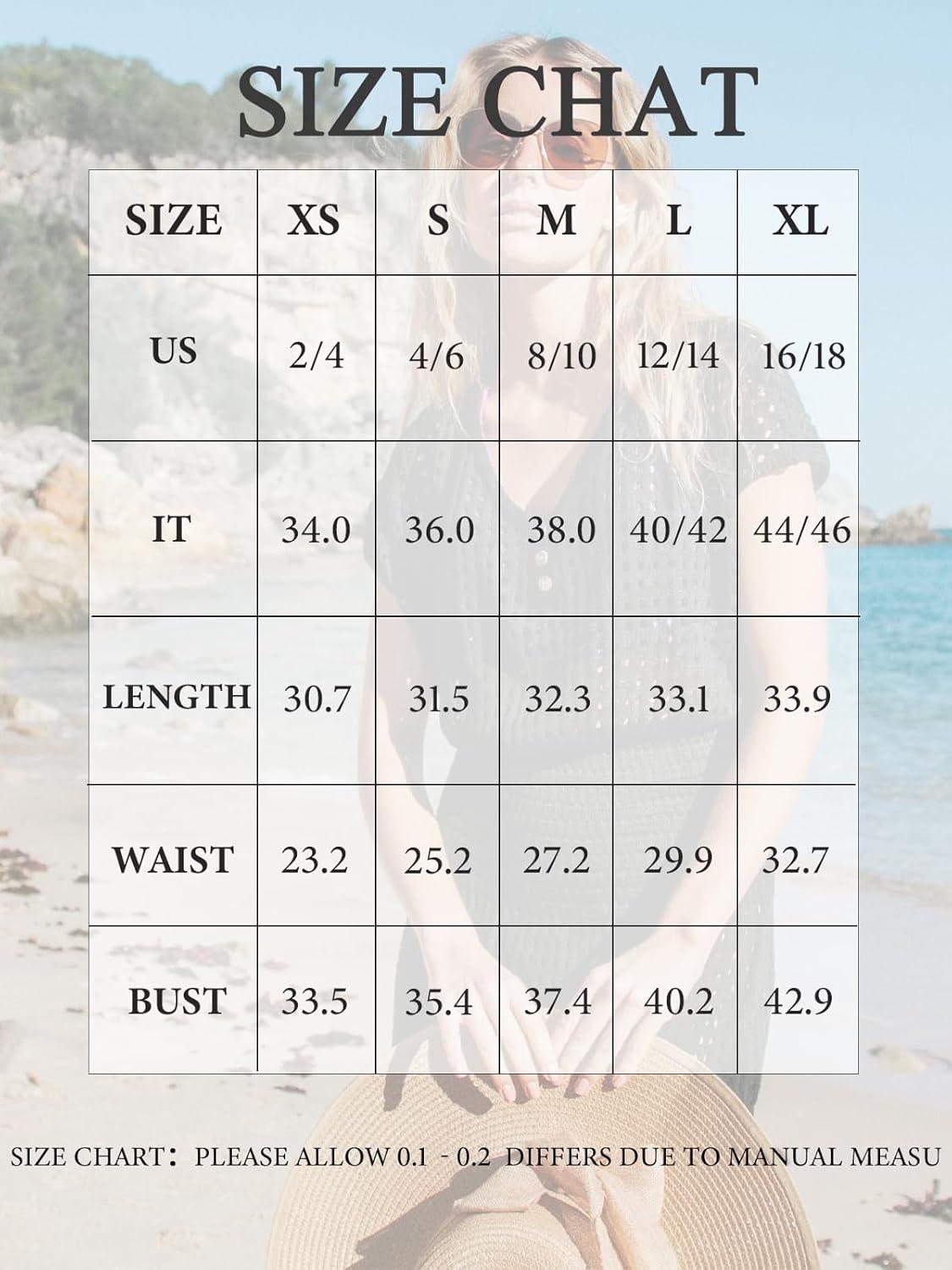 imageCUPSHE Women Crochet Swim Cover Up Short Sleeve V Neck Bathing Suit Beach Dress Summer Swimwear CoverupsStriped Brown