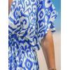 CUPSHE Kimono Swimsuit Coverup for Women Open Front Striped Maxi Cardigan Beach Cover Up(Blue Floral)