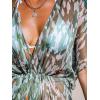 CUPSHE Kimono Swimsuit Coverup for Women Open Front Striped Maxi Cardigan Beach Cover Up(Green Leopard)