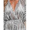 CUPSHE Kimono Swimsuit Coverup for Women Open Front Striped Maxi Cardigan Beach Cover Up(White Stripes)