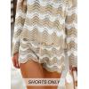 CUPSHE Striped Cover Up Shorts for Women Drawstring Waist Knit Swimsuit Coverup Beach Shorts Casual Bikini Cover Up(Neutral Striped)